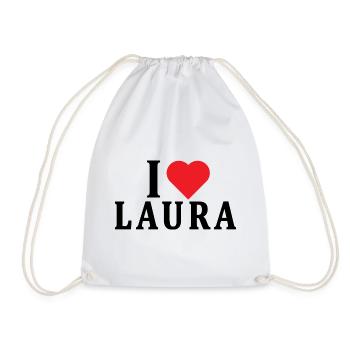 t-shirt J’adore Laura idée cadeau t-shirt - Sac de sport léger - blanc - Devant