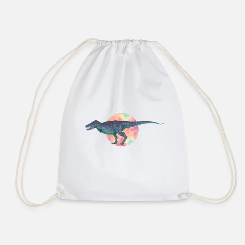 Tyrannosaurus Rex Powerful Predator - Drawstring Bag - white