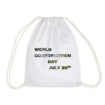 world conservation day - Drawstring Bag - white - Front