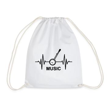 Musik EKG Herzlinie - Turnbeutel - Weiß - Vorne