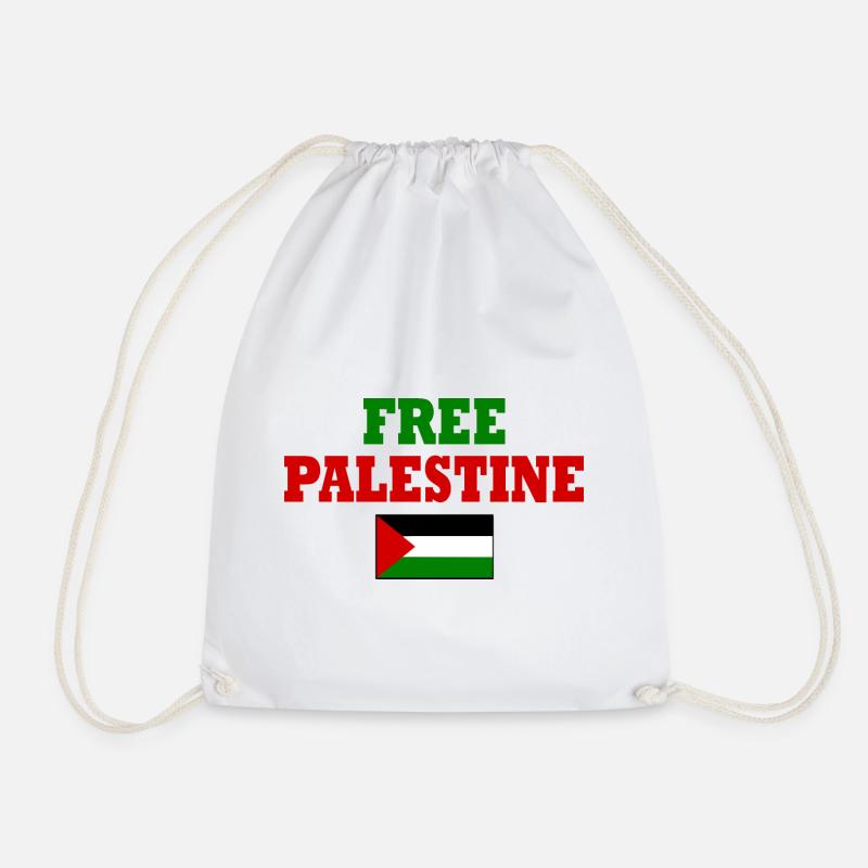 Free palestine - Drawstring Bag - white