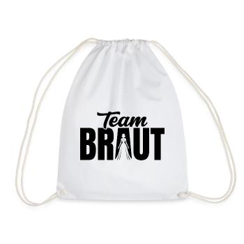 Team Braut JGA Outfit Junggesellenabschied Party - Turnbeutel - Weiß - Vorne