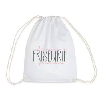 Friseurin Geschenk Haare schneiden Beruf - Turnbeutel - Weiß - Vorne