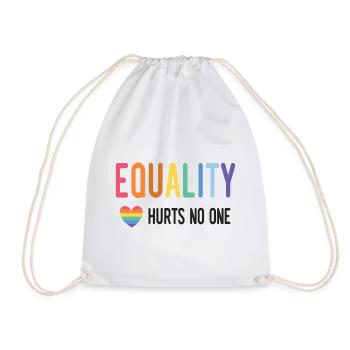LGBT Pride Month - Equality Hurts No One - Drawstring Bag - white - Front