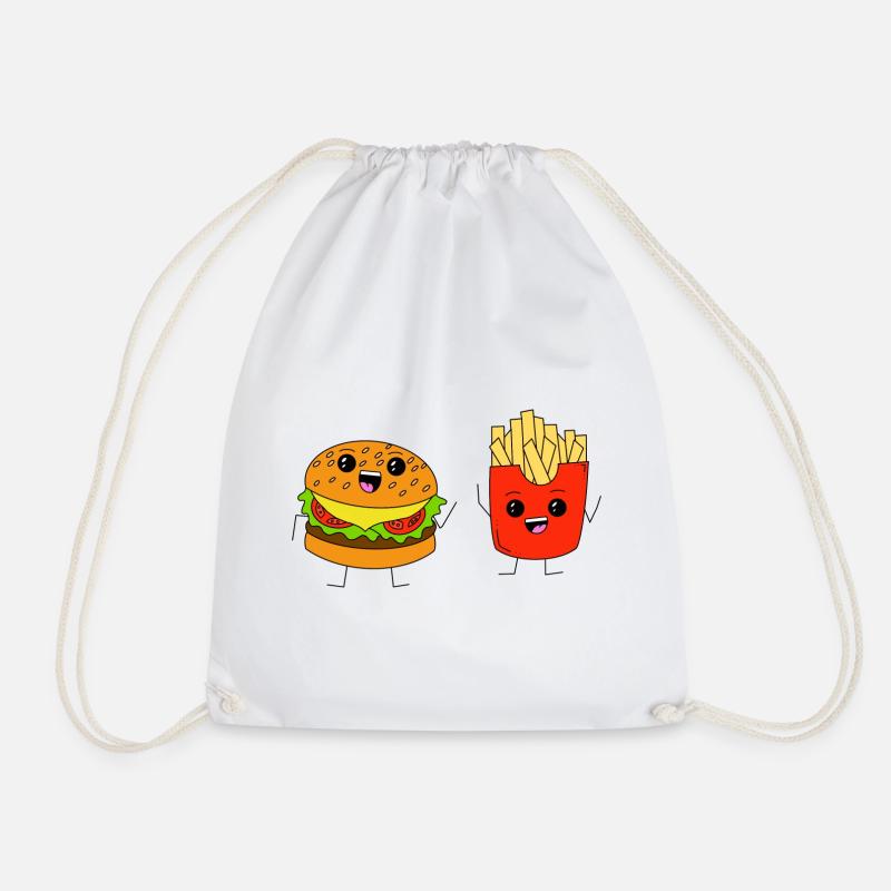 Burger & Fries - Turnbeutel - Weiß