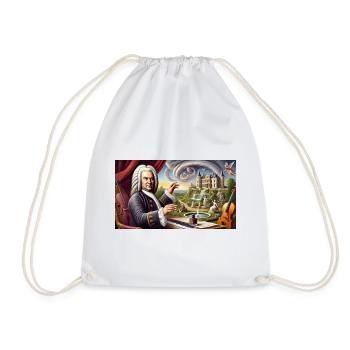 Johann Sebastian Bach: Portrait in many painting styles - Drawstring Bag - white - Front