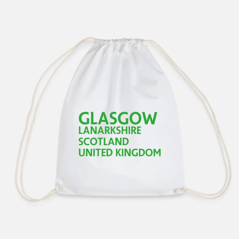 Glasgow – Scotland Textdesign - Drawstring Bag - white