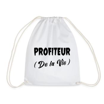 PROFITEUR (DE LA VIE) ! (noir) - Sac de sport léger - blanc - Devant