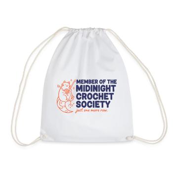 Mitglied der Midnight Crochet Society Nur noch einer - Turnbeutel - Weiß - Vorne