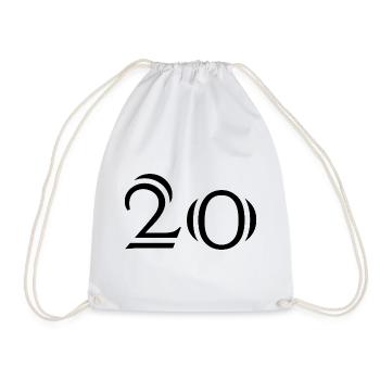 20. 20 ANS. 20e ANNIVERSAIRE. ANNIVERSAIRE 20 ANS. - Sac de sport léger - blanc - Devant