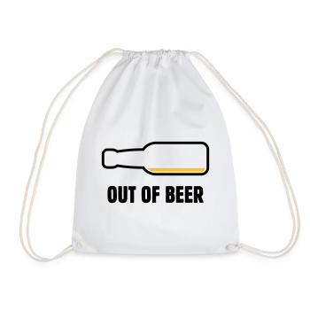 Out Of Beer (Bier / Bierchen / Biertrinker POS 2C) - Turnbeutel - Weiß - Vorne