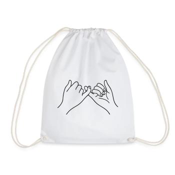 Mains de promesse Symbole d’art en ligne Amitié - Sac de sport léger - blanc - Devant