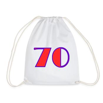 70. 70 YEARS. 70th ANNIVERSARY. 70 YEARS ANNIVERSARY. - Drawstring Bag - white - Front