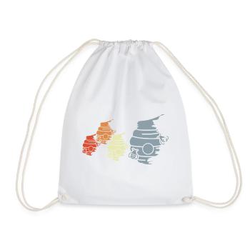 Dessin vintage en ruche - Sac de sport léger - blanc - Devant