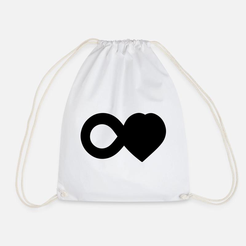 T-shirt Infini Amour - Infinity Love Heart - Drawstring Bag - white