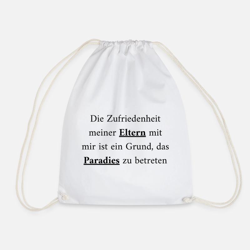 Parents & Paradise: A Path to Happiness - Drawstring Bag - white