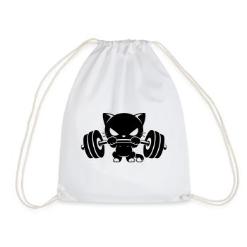 Motif de la musculation de chat fort - Sac de sport léger - blanc - Devant