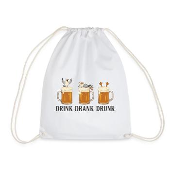 Drink Drank Drunk Beer Seagulls Drinking Saying - Turnbeutel - Weiß - Vorne