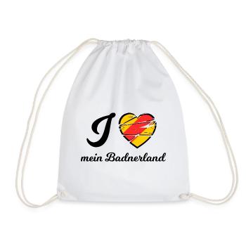 Herz im Street-Style Badnerland - Turnbeutel - Weiß - Vorne