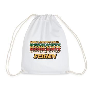 Mein liebstes Fach: Weihnachtsferien - Turnbeutel - Weiß - Vorne