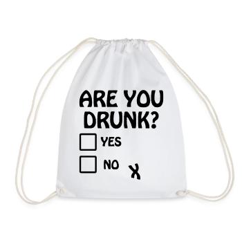 Are you drunk? - Drawstring Bag - white - Front