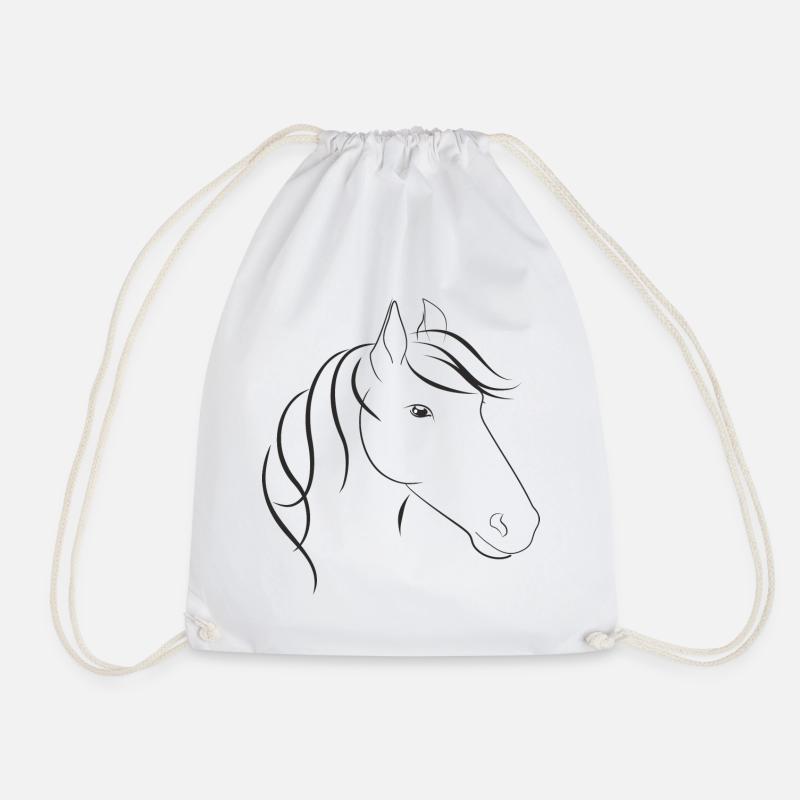 Tête de cheval avec cheval Maehne - Sac de sport léger - blanc