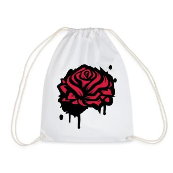 A rose as a graffiti - Drawstring Bag - white - Front