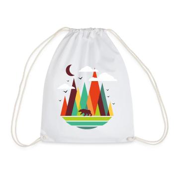 Bunte Berge Bär - Turnbeutel - Weiß - Vorne
