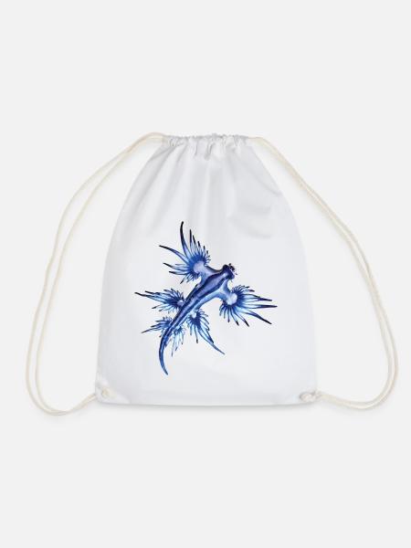 Glaucus Atlanticus Blaue Ozeanschnecke Nudibranch - Turnbeutel - Weiß