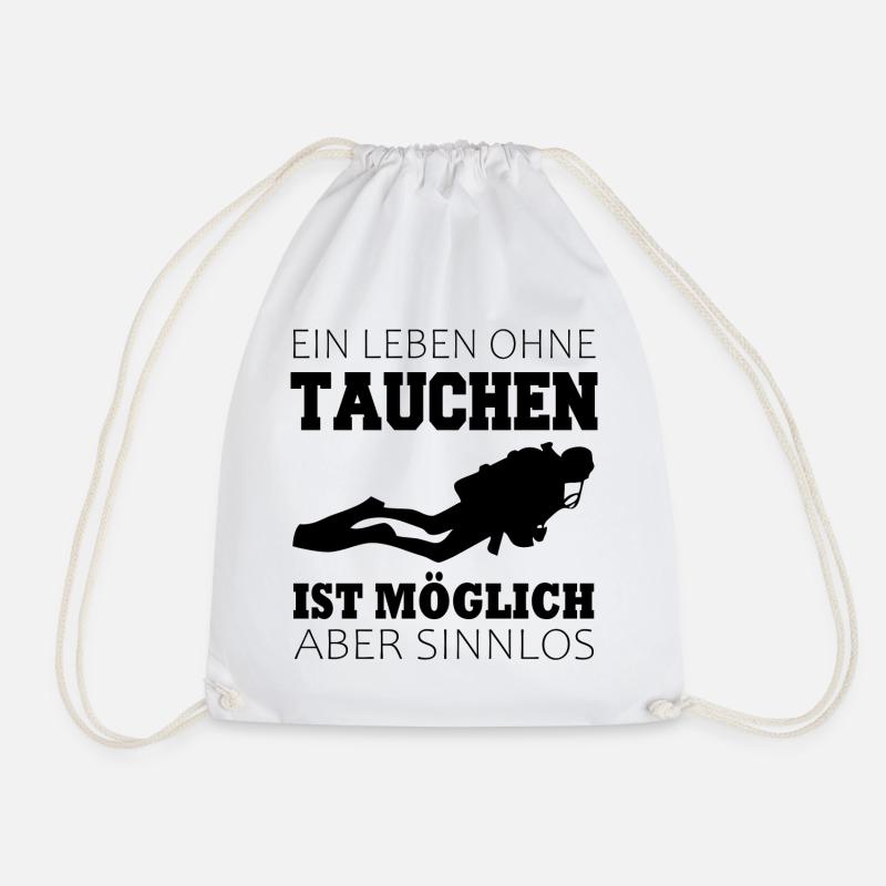 Taucher Tauchen - Turnbeutel - Weiß