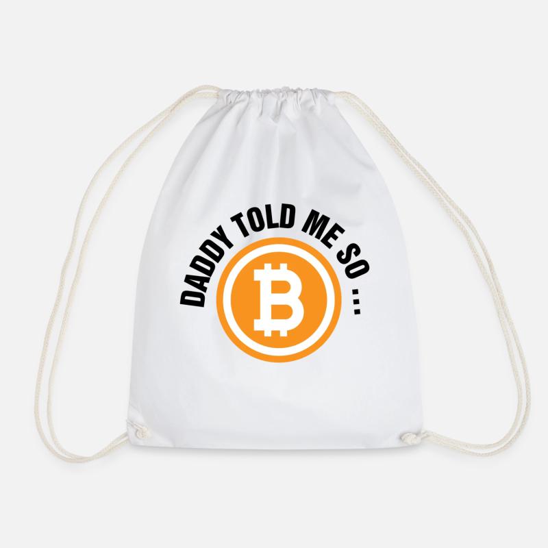 Bitcoin Father's Day - Drawstring Bag - white
