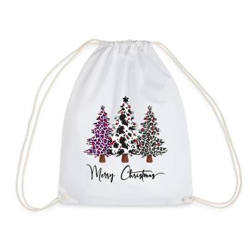 Joyeux Noël Léopard Buffalo Plaid Arbres, Noël - Sac de sport léger - blanc - Devant