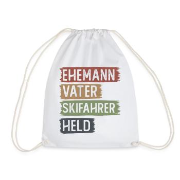 Ehemann, Vater, SkiFahrer, gehalten - - Turnbeutel - Weiß - Vorne
