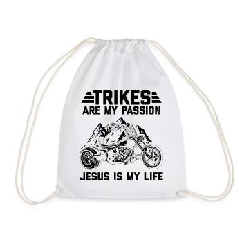 Trike Motorrad | Trikes Triker Motorräder Geschenk - Turnbeutel - Weiß - Vorne