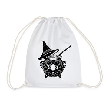 Witch's Cauldron Witch's Hat Witches Walpurgis Night - Drawstring Bag - white - Front
