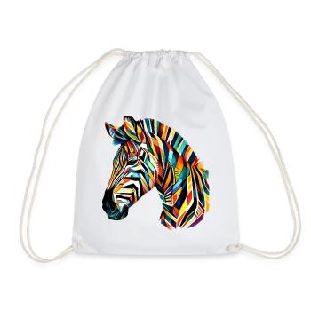 Zebra - Turnbeutel - Weiß - Vorne