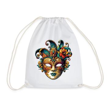 Venice Carnival Mask - Drawstring Bag - white - Front