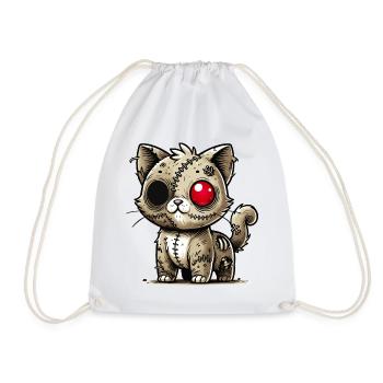 chat kawaii zombie effrayant pour s’amuser à Halloween - Sac de sport léger - blanc - Devant