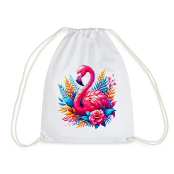 Flamingo - Turnbeutel - Weiß - Vorne