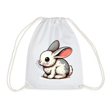 Rabbit - Drawstring Bag - white - Front