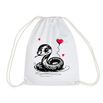 Serpent avec ballon coeur - Heartful Creatures - Sac de sport léger - blanc - Devant