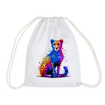 Cheetah - Drawstring Bag - white - Front