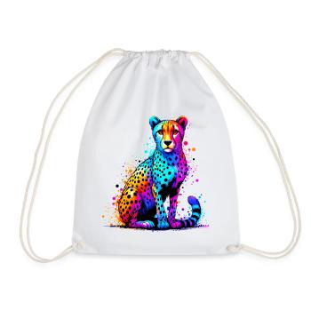 Cheetah - Drawstring Bag - white - Front