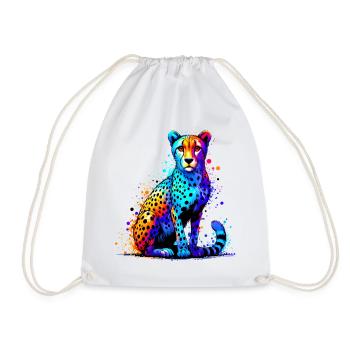 Cheetah - Drawstring Bag - white - Front