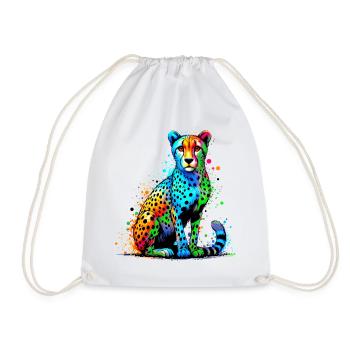Cheetah - Drawstring Bag - white - Front