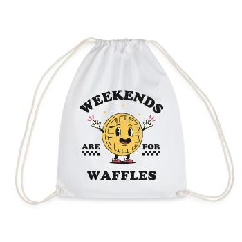 Weekends Are For Waffles - Drawstring Bag - white - Front