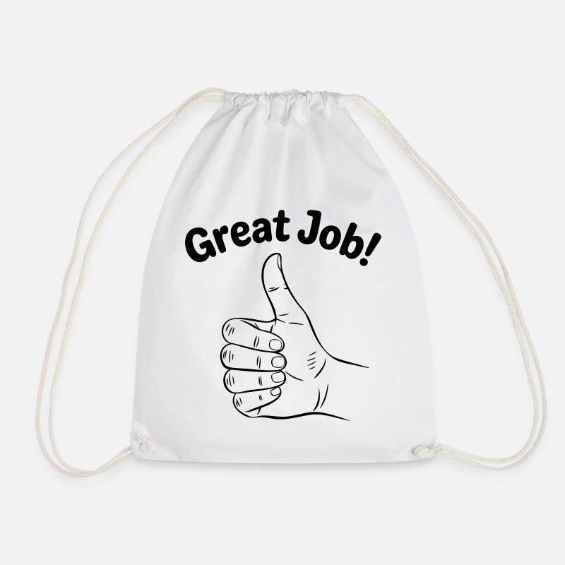 Great Job Thumbs Up - Drawstring Bag - white