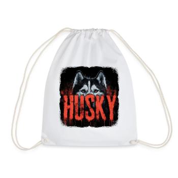 Chien husky – Hunde Portrait Design - Sac de sport léger - blanc - Devant