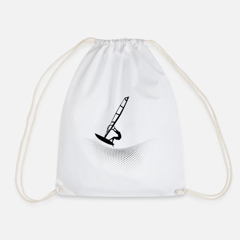 Windsurfers on points wave - Drawstring Bag - white