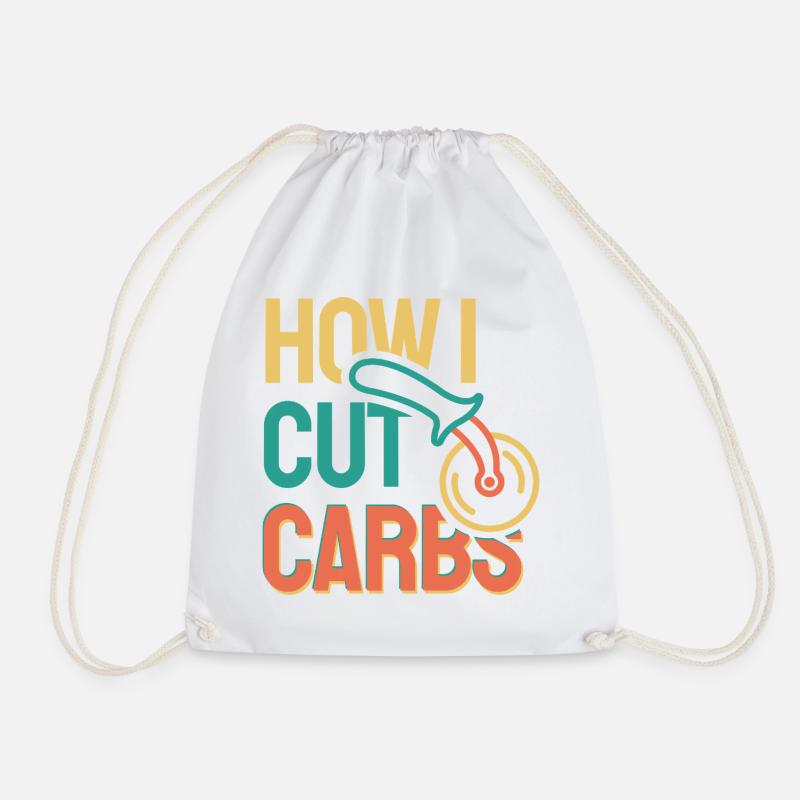 How to Lower Carbs - Drawstring Bag - white